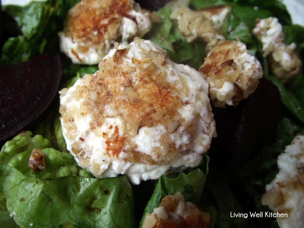 walnut-crusted fried goat cheese