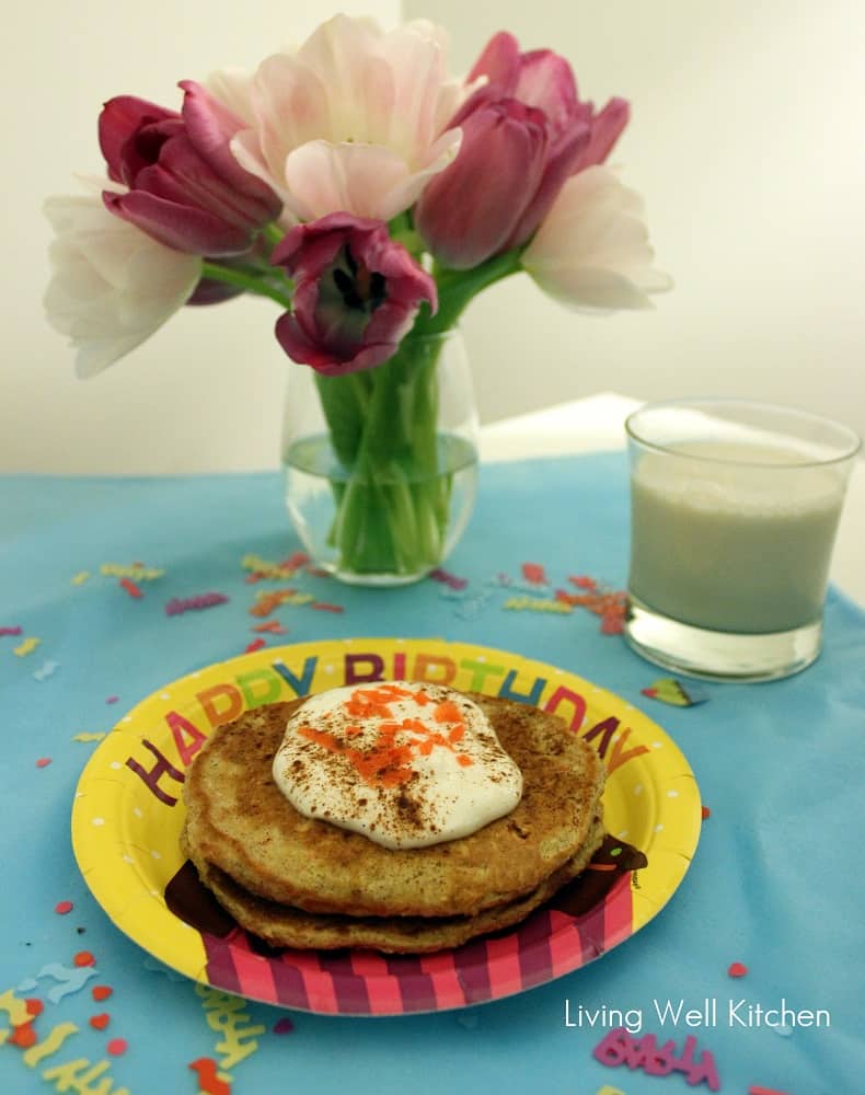 Carrot Cake Protein Pancakes from Living Well Kitchen