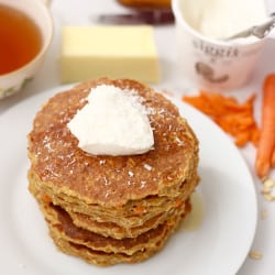 Carrot Cake Protein Pancakes from Living Well Kitchen
