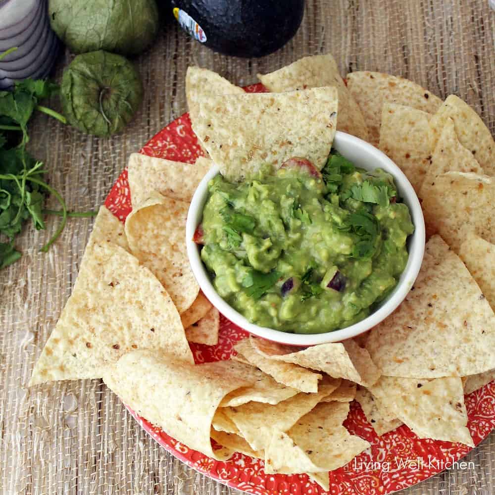 Roasted Tomatillo Guacamole from Living Well Kitchen