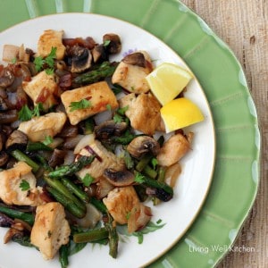 Lemon Chicken with Asparagus and Mushrooms from Living Well Kitchen