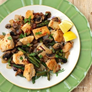 Lemon Chicken with Asparagus and Mushrooms from Living Well Kitchen