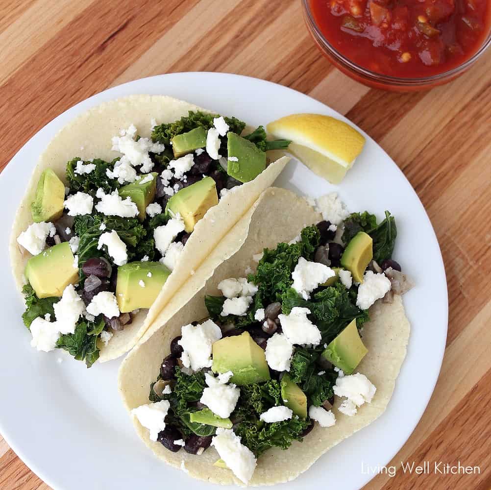 Black Bean and Kale Tacos from Living Well Kitchen