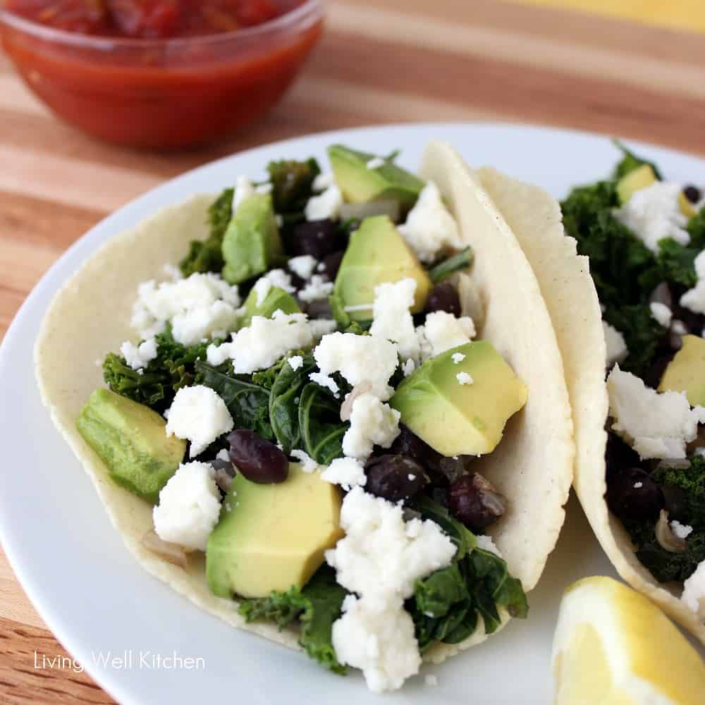 Black Bean and Kale Tacos from Living Well Kitchen