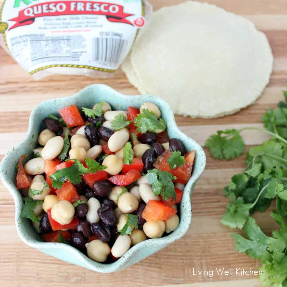 Mexican Three Bean Salad from Living Well Kitchen