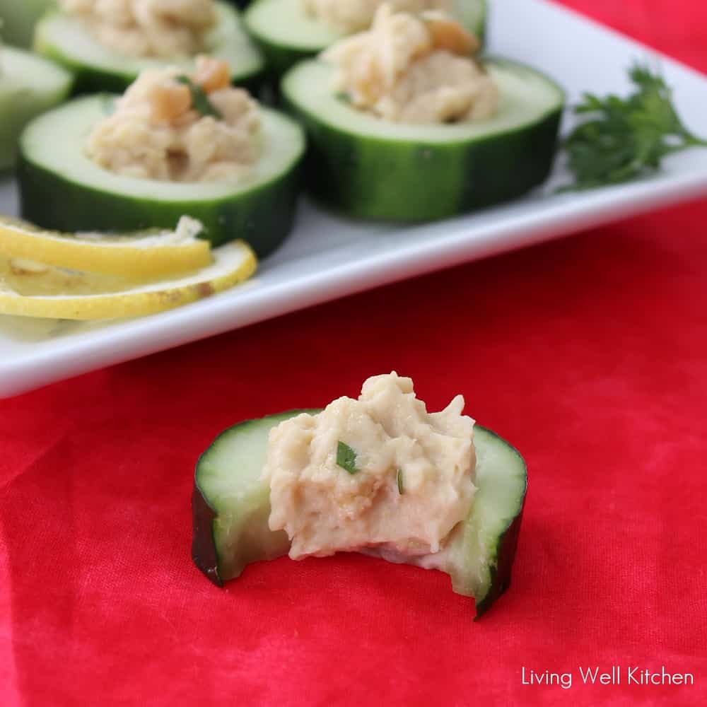 Cucumber Hummus Cups from Living Well Kitchen