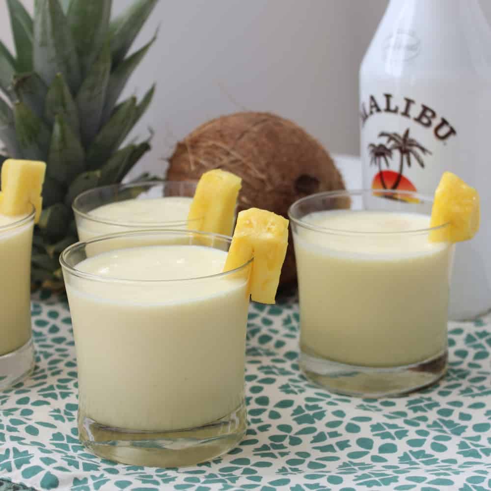 Pina Colada Made With Fresh Pineapple And Coconut Milk No Mix Vegan