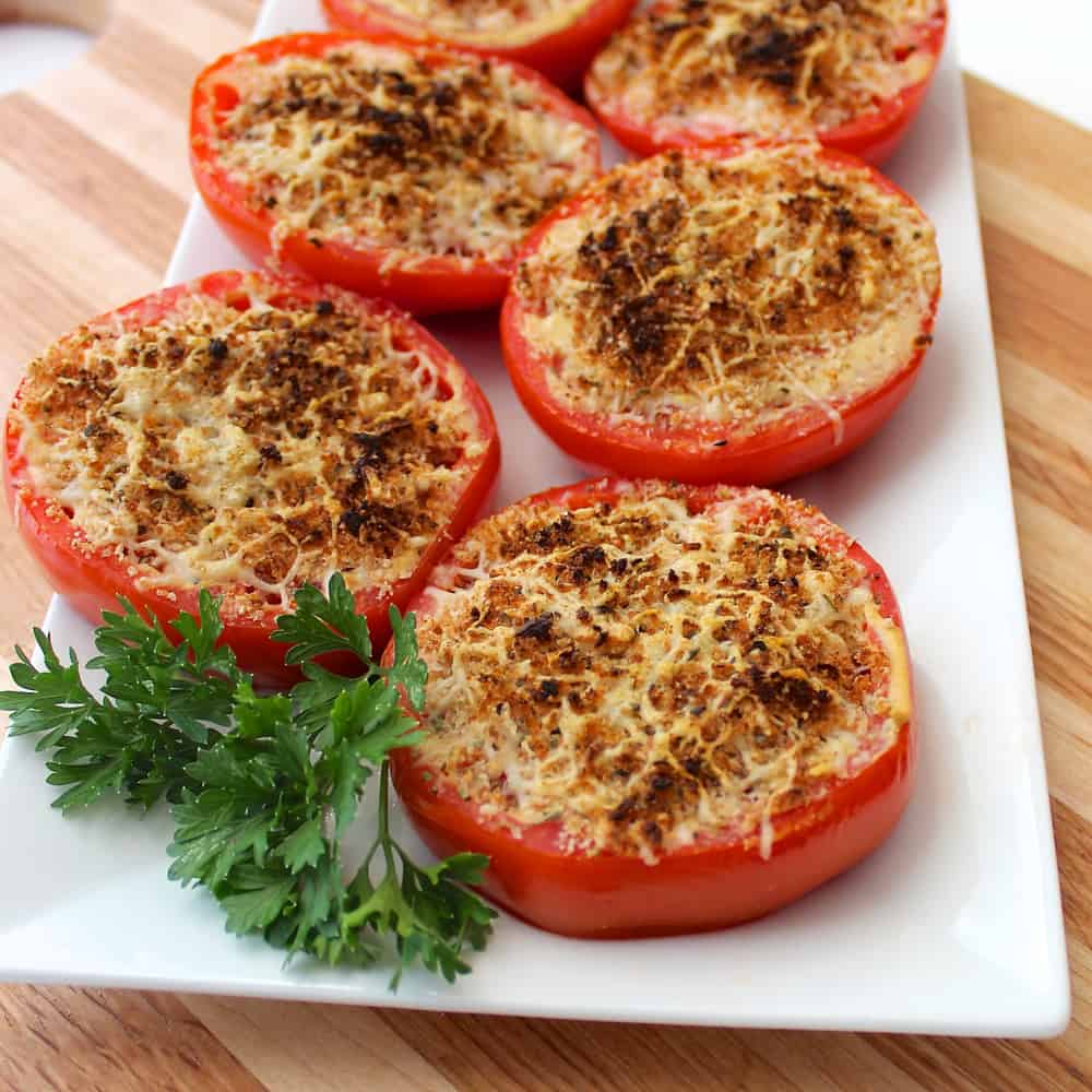 Broiled Parmesan Tomatoes from Living Well Kitchen
