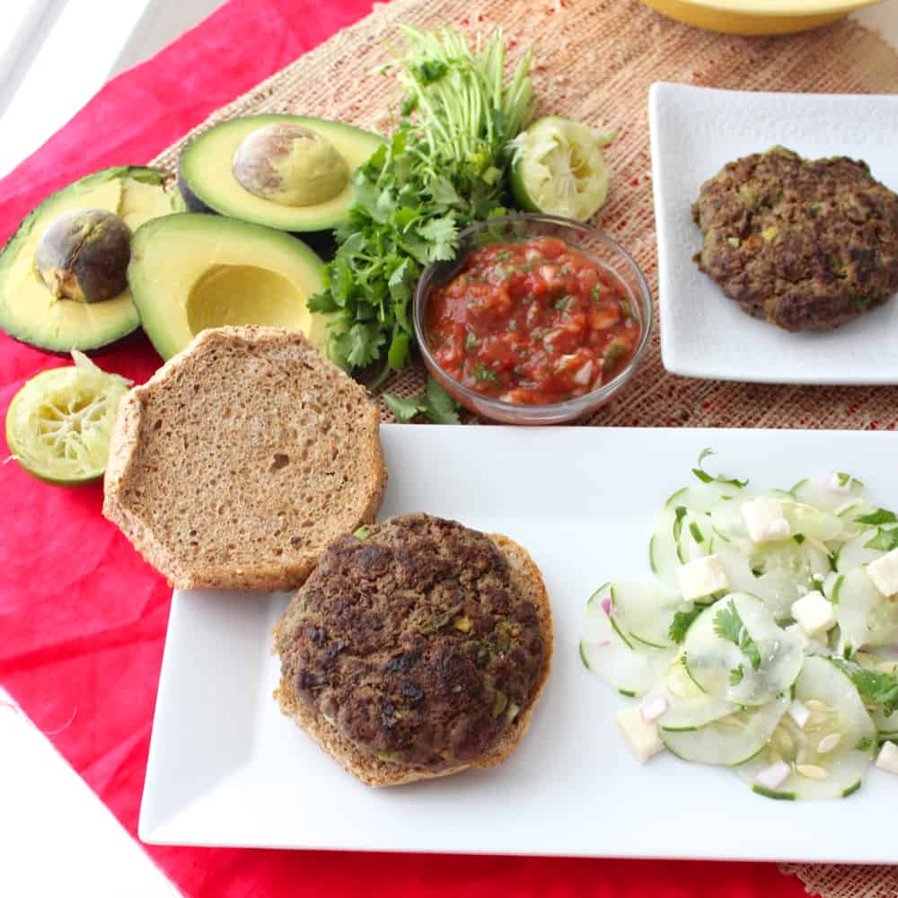 Guacamole Burgers from Living Well Kitchen