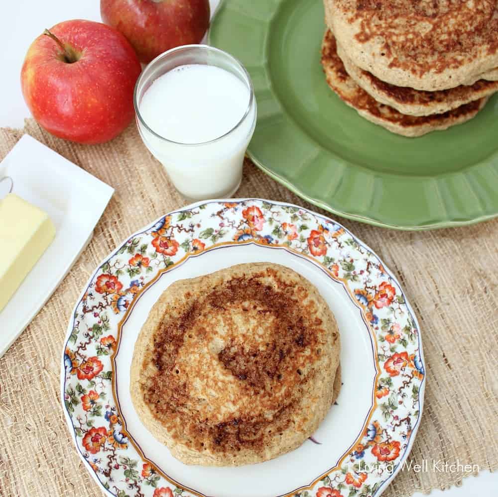 Cinnamon Roll Protein Pancakes from Living Well Kitchen