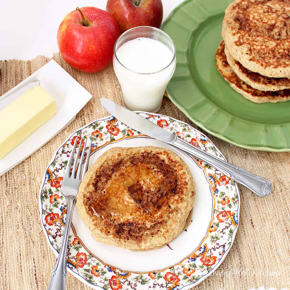 Cinnamon Roll Protein Pancakes from Living Well Kitchen
