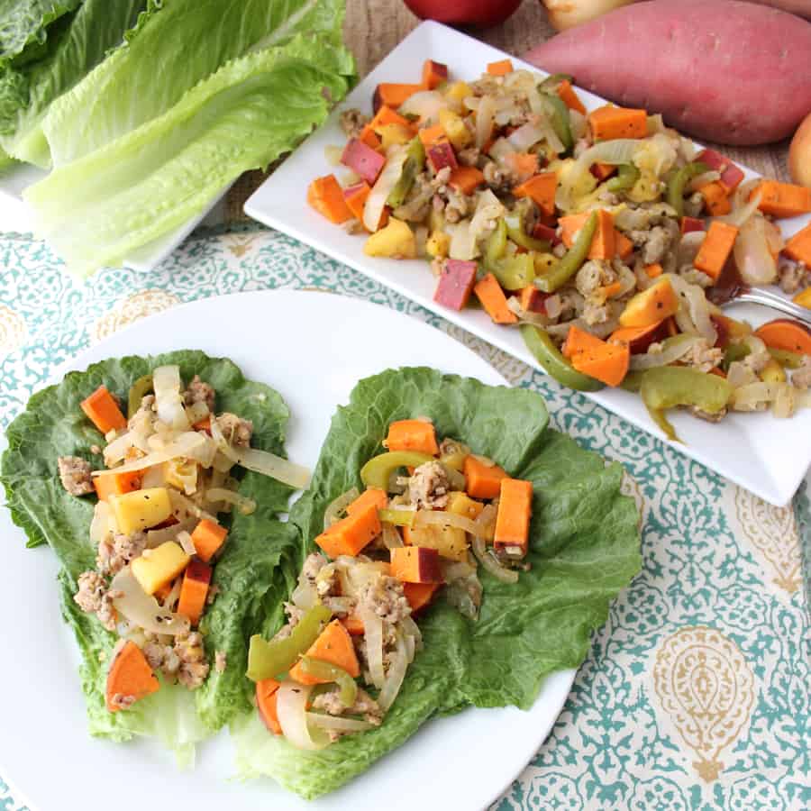 Sweetpotato, Sausage, and Apple Lettuce Wraps from Living Well Kitchen