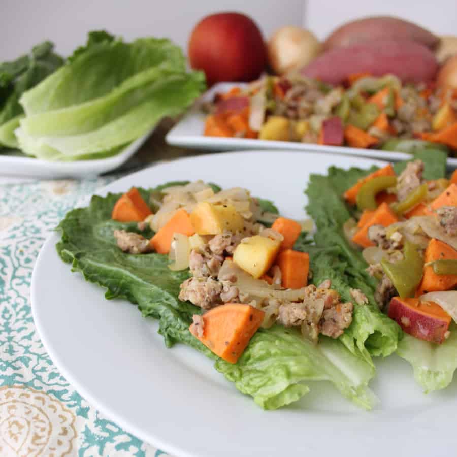 Sweetpotato, Sausage, and Apple Lettuce Wraps from Living Well Kitchen