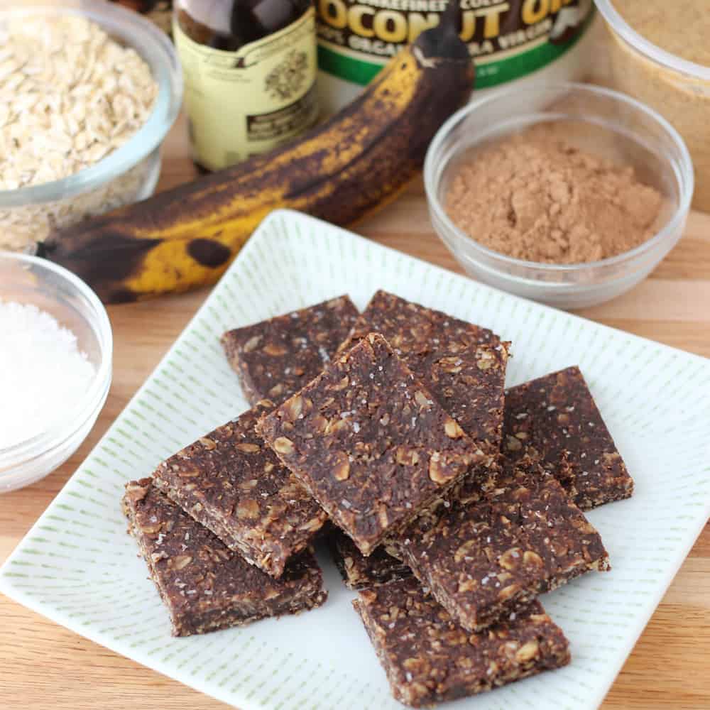 No Bake Cocoa Banana Bars from Living Well Kitchen