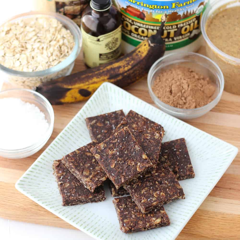 No Bake Cocoa Banana Bars from Living Well Kitchen