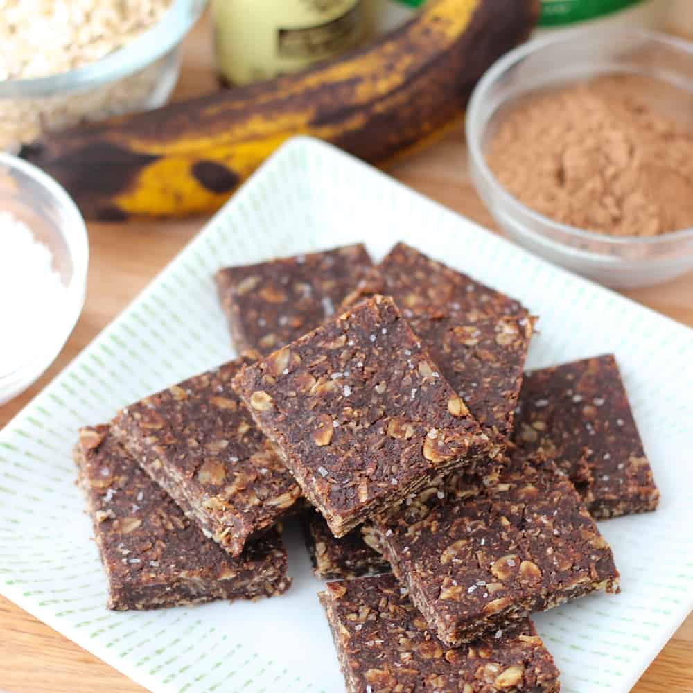 No Bake Cocoa Banana Bars from Living Well Kitchen