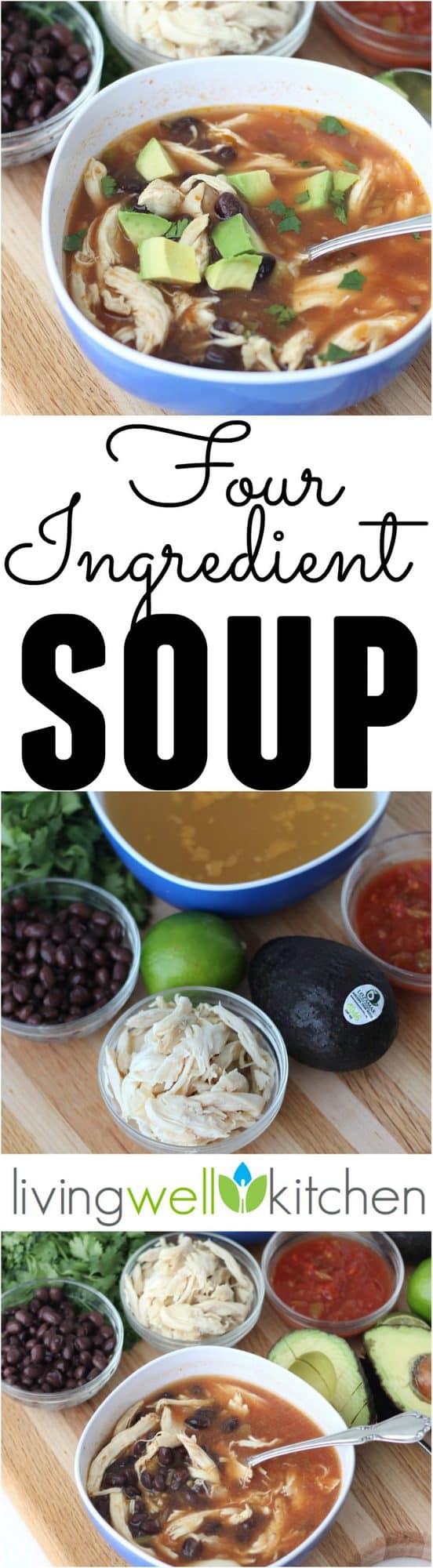 A four ingredient soup recipe that is ready in minutes! It takes just four ingredients and less than 5 minutes to make this delicious and filling soup great for any meal. Gluten free, dairy free and easily made vegan