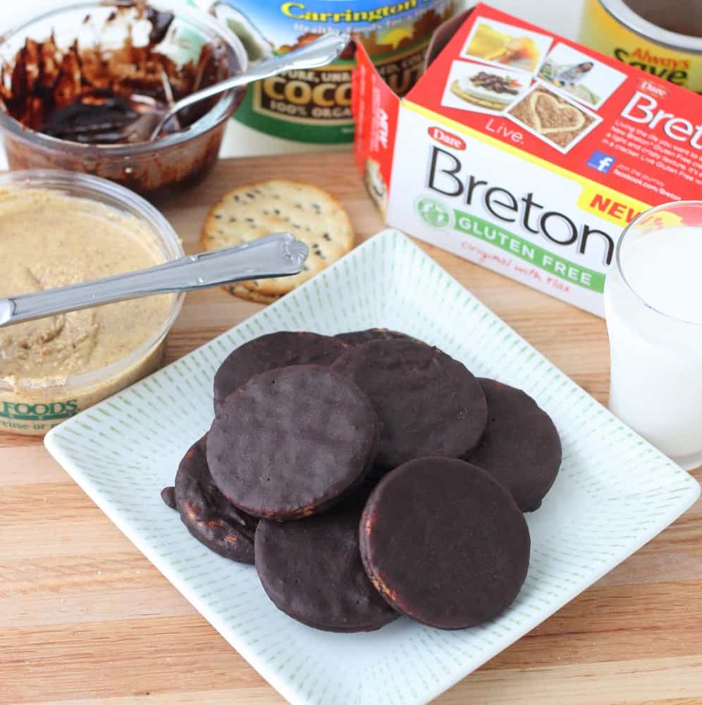 Chocolate Covered Almond Butter Cracker Cookies from Living Well Kitchen