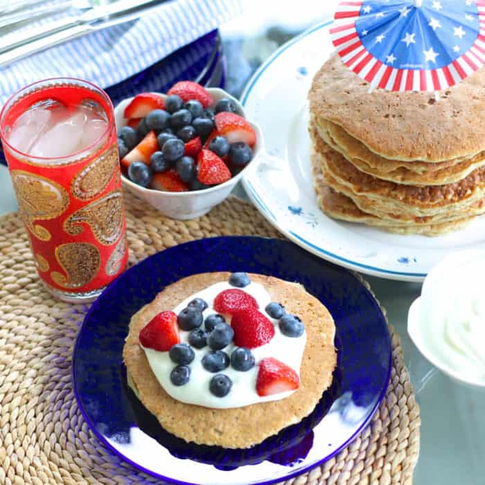 Patriotic Protein Pancakes from Living Well Kitchen