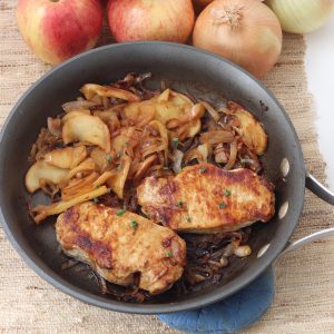 Pork Chops, Apples, and Onions from Living Well Kitchen @memeinge