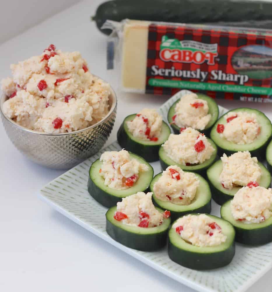 Pimento Cheese Cucumber Bites from Living Well Kitchen