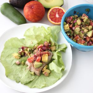 Tuna Wraps with Avocado and Blood Orange Salsa from Living Well Kitchen