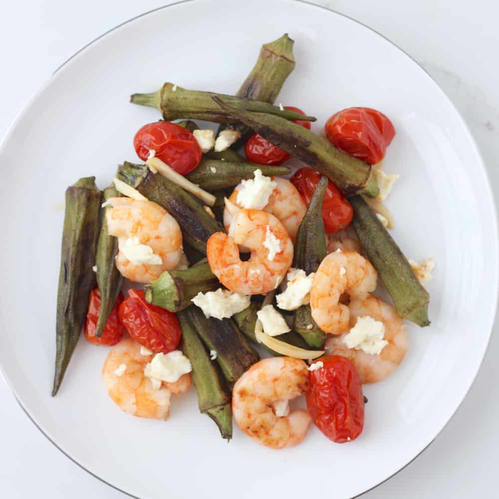 Roasted Shrimp Okra and Tomatoes from Living Well Kitchen