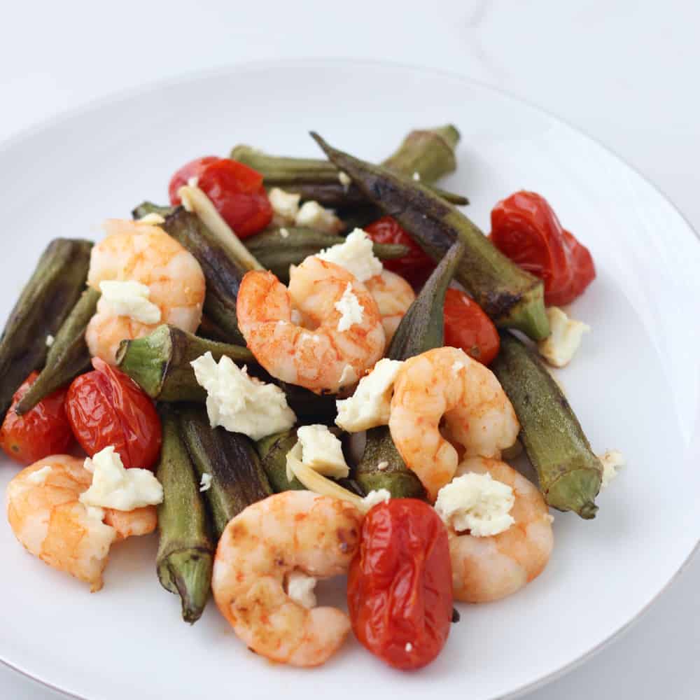 Roasted Shrimp Okra and Tomatoes from Living Well Kitchen