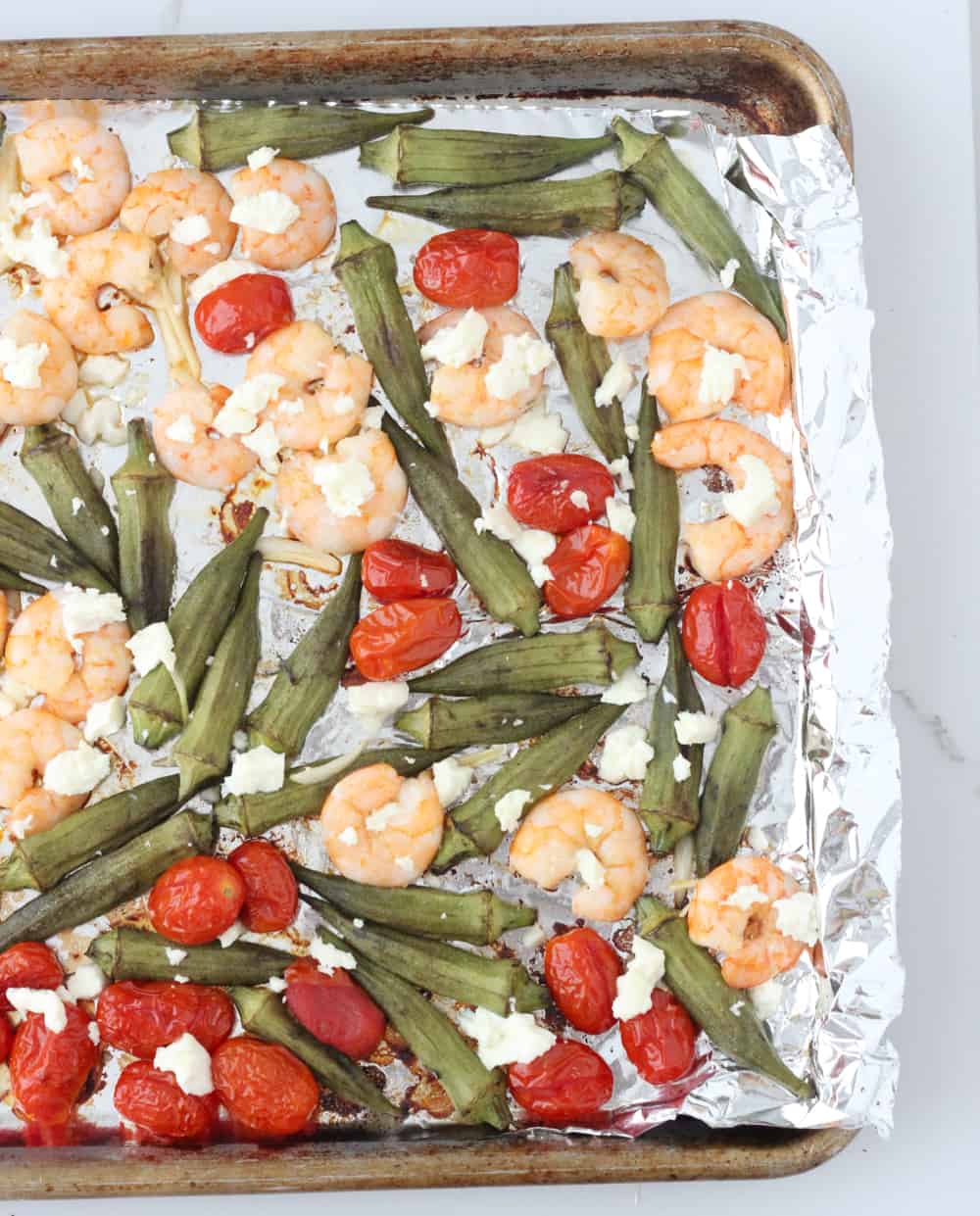 Roasted Shrimp Okra and Tomatoes from Living Well Kitchen