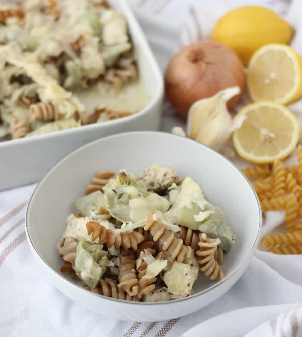 Lemon Chicken Pasta Casserole from Living Well Kitchen