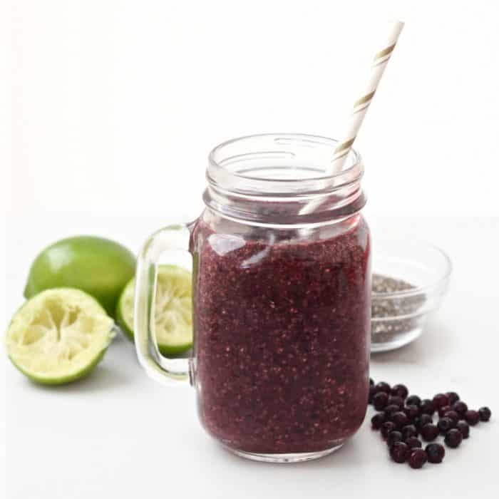 Wild blueberries add a powerful punch to this tangy & sweet smoothie that is fiber-filled, protein-packed, and full of probiotics