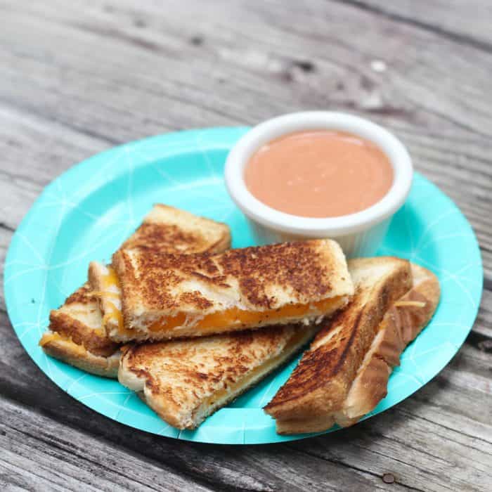 Tasty & easy Grilled Cheese Dippers with Creamy Tomato Sauce are a fun, crowd-pleasing snack or light meal