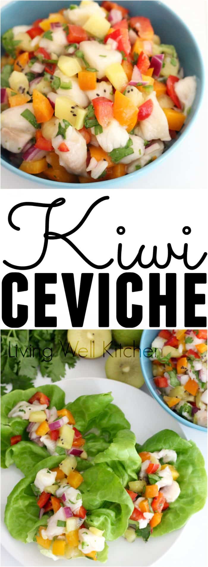 Kiwi Ceviche from @memeinge is a refreshing and delicious main meal or appetizer perfect for enjoying in the warm weather. Gluten free, dairy free, and soy free