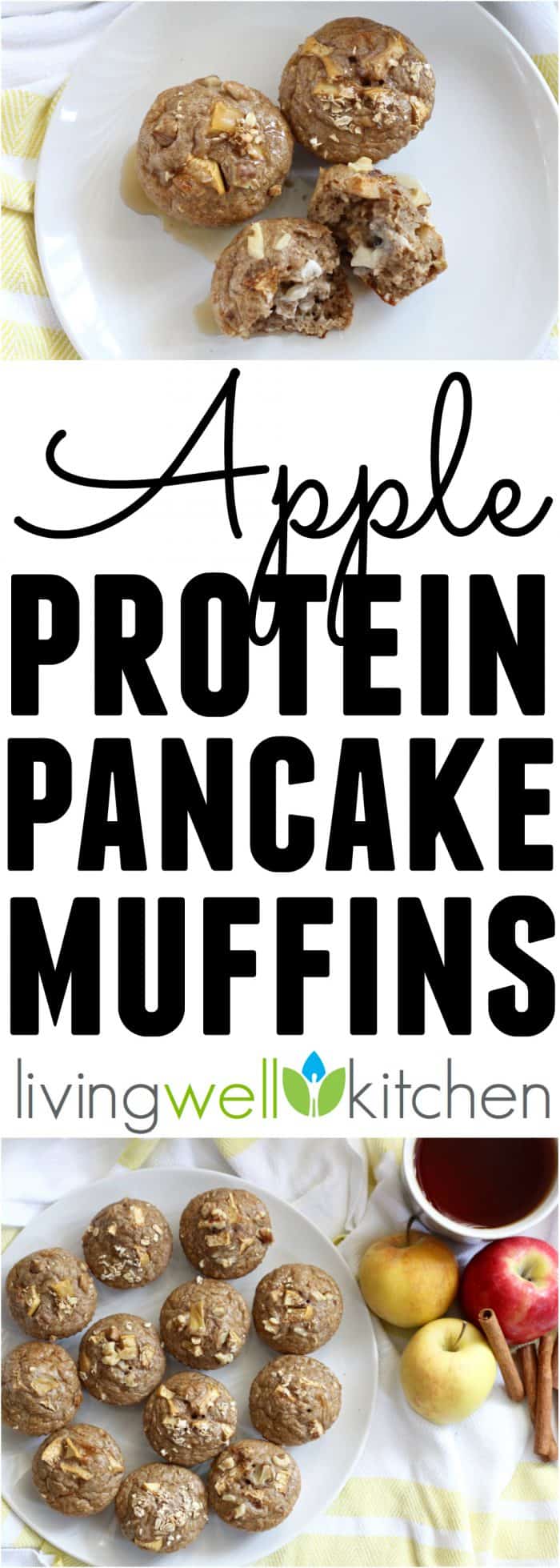 Apple spice protein pancakes in muffin form from @memeinge are a great make-ahead breakfast recipe. These gluten free, no sugar added, high protein pancakes are a delicious and filling way to start your day!