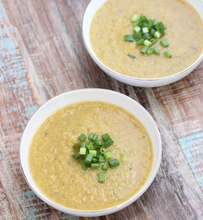 Roasted Garlic Cauliflower Soup from Living Well Kitchen