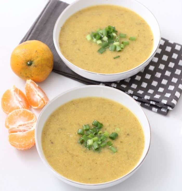 Roasted Garlic Cauliflower Soup from Living Well Kitchen