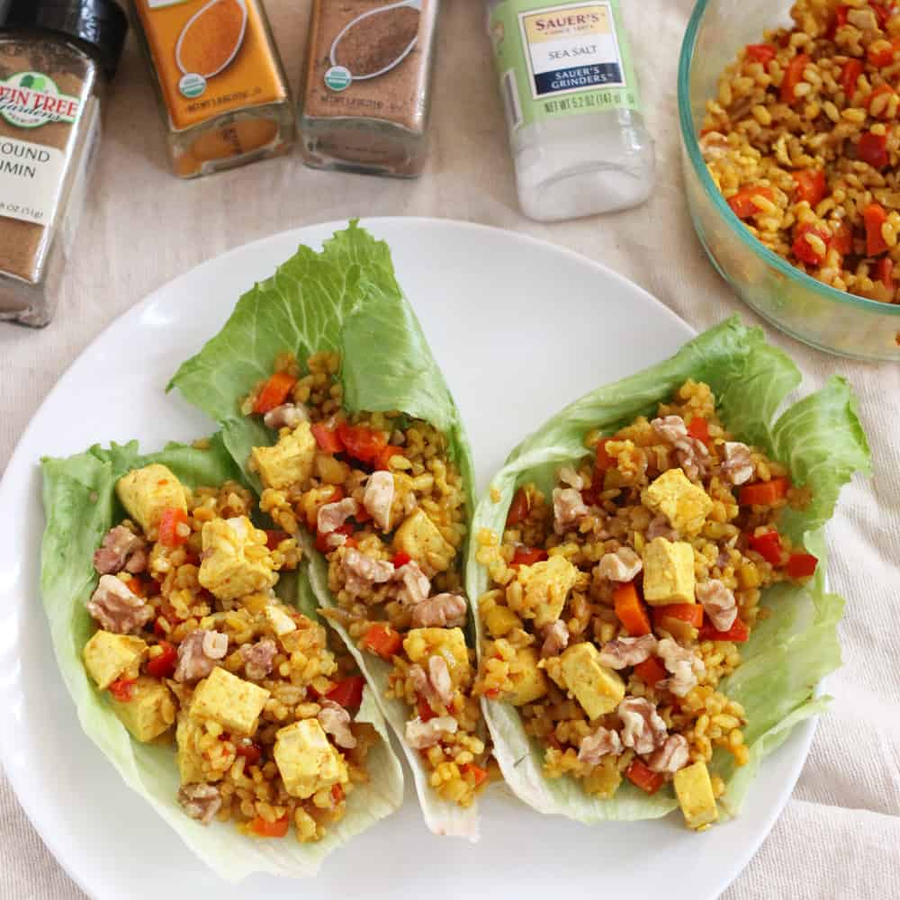 Tofu and Rice Lettuce Wraps from Living Well Kitchen