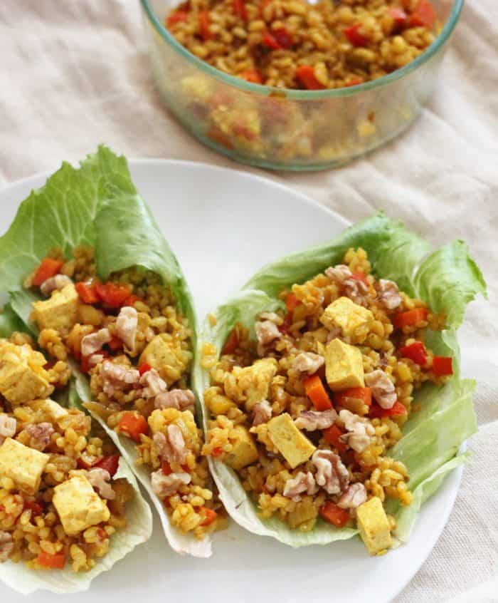 Tofu and Rice Lettuce Wraps from Living Well Kitchen
