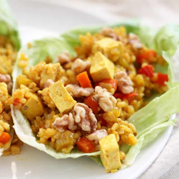 Tofu and Rice Lettuce Wraps from Living Well Kitchen