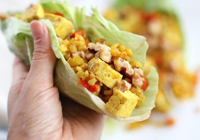 Tofu and Rice Lettuce Wraps from Living Well Kitchen