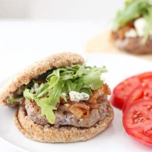 Caramelized Onion Blue Cheese Burgers, Recipe