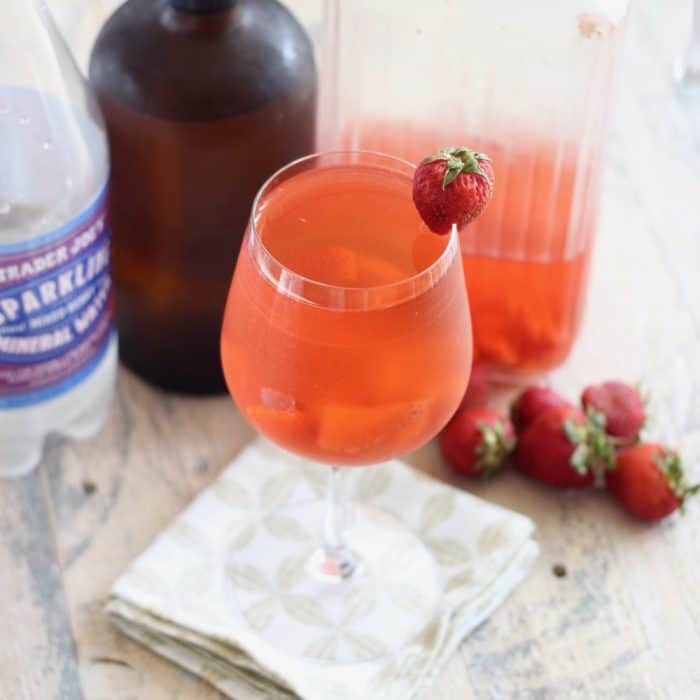 Strawberry Kombucha Sangria from Living Well Kitchen