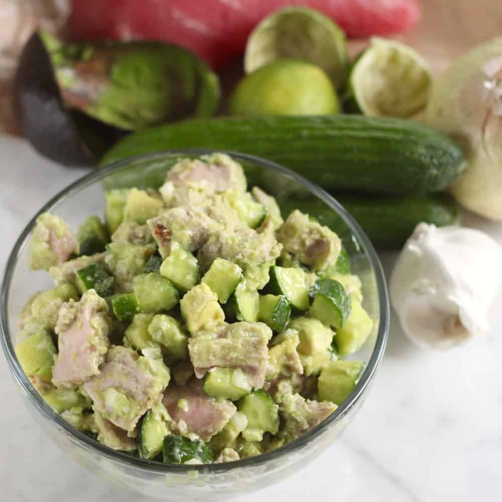 Tuna Cucumber Avocado Salad from Living Well Kitchen