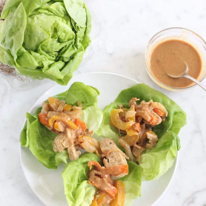 Peanutt Chicken Lettuce Wraps from Living Well Kitchen