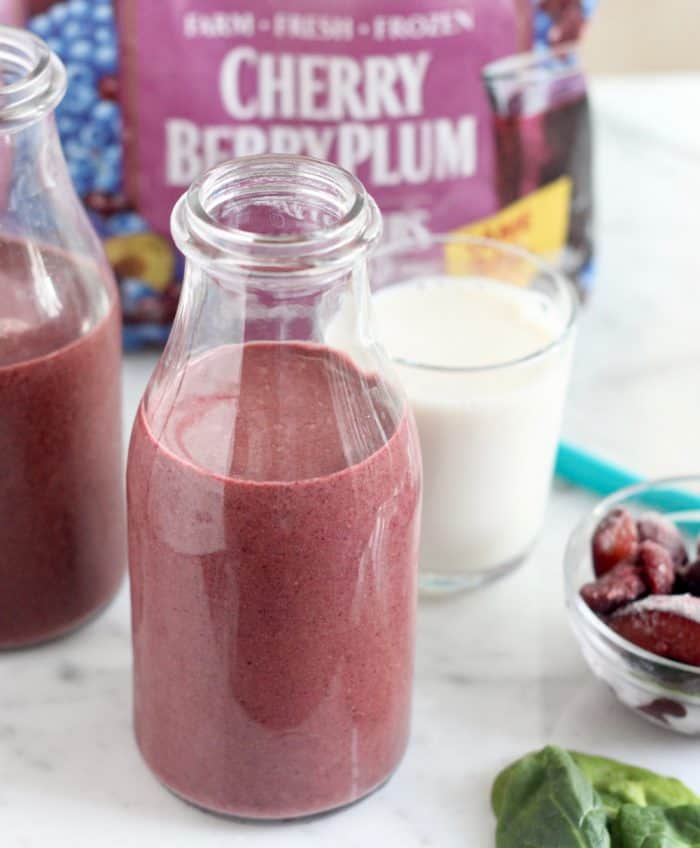 Chocolate Cherry Berry Plum Smoothie from Living Well Kitchen