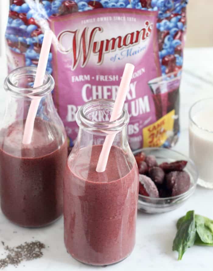 Chocolate Cherry Berry Plum Smoothie from Living Well Kitchen