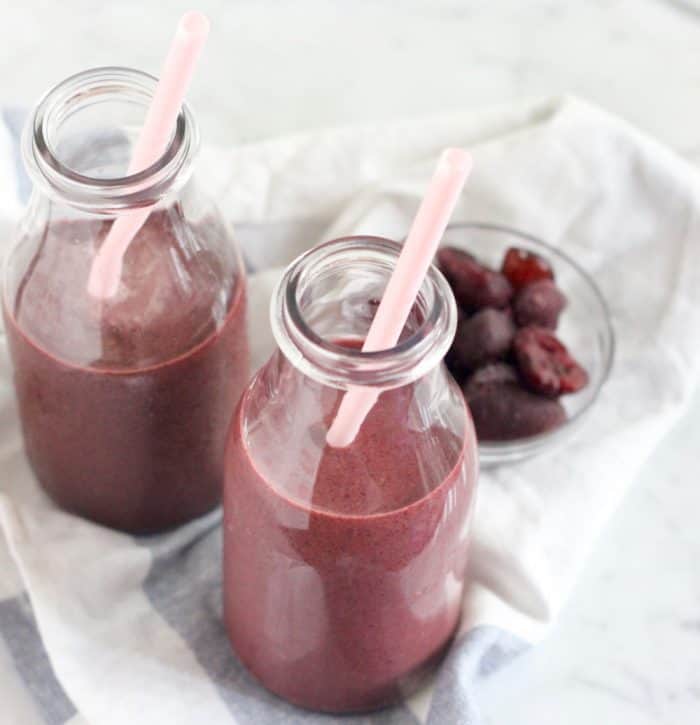 Chocolate Cherry Berry Plum Smoothie from Living Well Kitchen