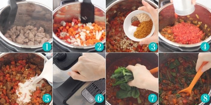 steps to make lamb curry in instant pot