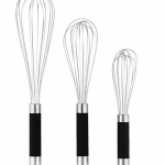 three whisks in different sizes