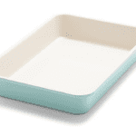 9 inch by 13 inch blue baking dish